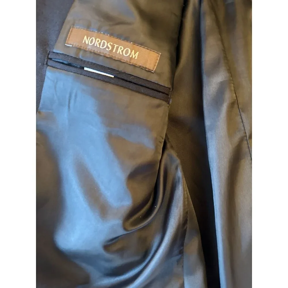 Nordstrom Boys Wool & Polyester Blend Blazer Size 20 Dark Navy